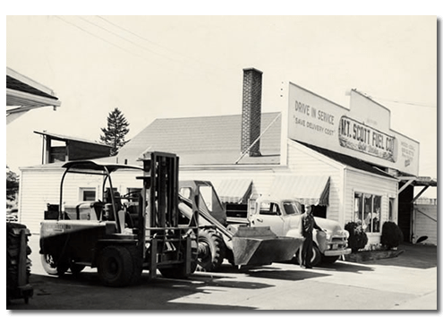 MT Scott Fuel Portland & Boring Landscape Supplies - New equipment in the mid 1950's